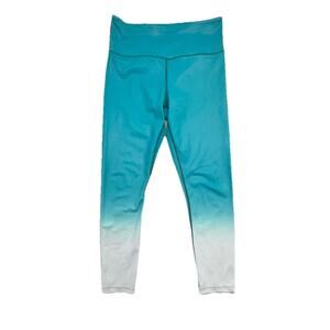 Zyia Leggings Size 6 8 Teal Venom Metallic Ombre Light N Tight Hi Rise 7/8